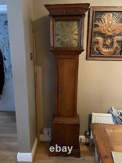 Antique (signed Guildford) gilt faced c1750s longcase clock
