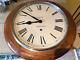 Antique wooden wall clock c. 1920 L. S Wood of Christchurch with Roman numerals