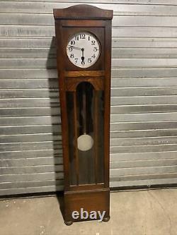 Art Deco Oak Longcase Clock