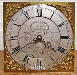 Brass Longcase Dial & Movement by Wood of Grantham, Lincolnshire Circa 1760