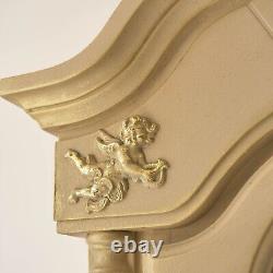 Clock Taupe Grandfather Clock- Painted Beige Clock cherubs