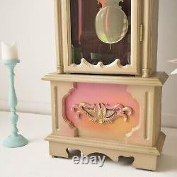 Clock Taupe Grandfather Clock- Painted Beige Clock cherubs