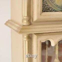 Clock Taupe Grandfather Clock- Painted Beige Clock cherubs