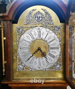 Dutch Longcase Clock Grandfather Bronze Cherubs Sun Dial