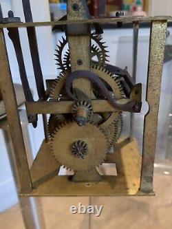 Early 18th Century Quaker Lantern Long case Clock Movement Brass & Iron