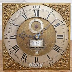 Early Longcase Dial & Movement Lantern Pillars Roger Cossins of Crewkerne