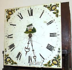 Early Petite Antique Oak Longcase Grandfather Clock