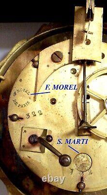 FRENCH EMPIRE 1860 MARTI + MOREL, Rare Huge 23 POLYCHROME PORTICO CLOCK