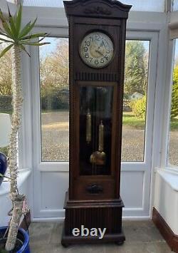 FR Haizmann German Long Case Grandfather Clock, Twin Weight Driven