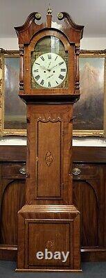Fine George III Marquetry & Parquetry Inlaid Oak And Mahogany Longcase Clock