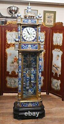 French Cloisonne Grandfather Clock