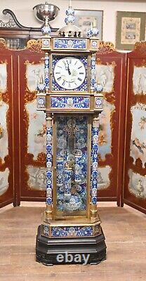 French Cloisonne Grandfather Clock