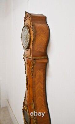 French Grandfather Clock Kingwood Inlay