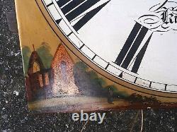 GEORGE LEWTON, KINGSWOOD 13x18 8day LONGCASE GRANDFATHER CLOCK DIAL+move