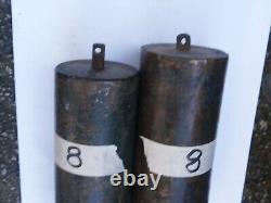 GOOD PAIR OF brass LEAD filled LONGCASE CLOCK WEIGHTS no8