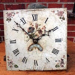 George III antique grandfather longcase clock 30hr movement 11 inch painted dial
