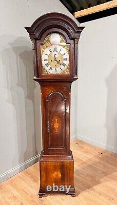 Georgian Grandfather Clock Nicholas Blondel Longcase Inlay Guernsey