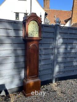Georgian Longcase clock signed dial, H Mallet Of Woodbridge