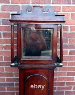 Georgian antique solid oak grandfather longcase country clock case C1800