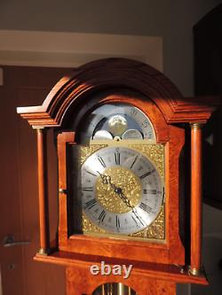 Golden Oak Longcase Grandfather Clock Triple Chime Musical