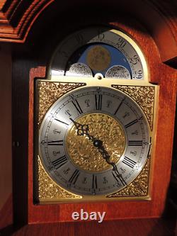 Golden Oak Longcase Grandfather Clock Triple Chime Musical