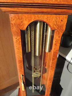 Golden Oak Longcase Grandfather Clock Triple Chime Musical