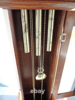 Golden Oak Longcase Grandfather Clock Triple Chime Musical