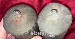 Good Early Pair Of Antique Brass Grandfather Clock Weights