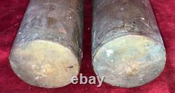 Good Early Pair Of Antique Brass Grandfather Clock Weights