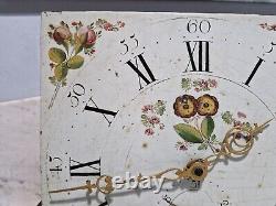 Grandfather Clock Movement 12 Inche Painted Dial Antique Long Case Clock 19th C