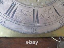 Grandfather Clock Movement Brass Dial Signed Richard Sill Wigton Fecit