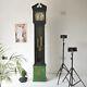 Grandfather Clock- Painted Clock Black Green Copper Patina Tassel- Furniture