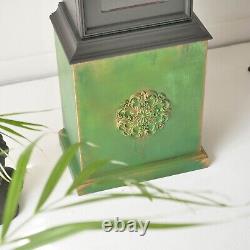 Grandfather Clock- Painted Clock Black Green Copper Patina Tassel- Furniture