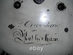 Grandfather clock by Crawshaw of Rotherham for restoration 8 day