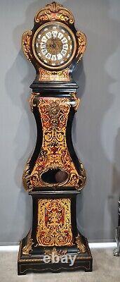 Handsome French Boulle Style Longcase Grandfather Clock Westminster Chime