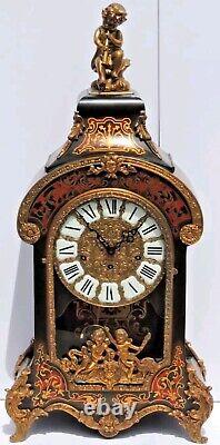 Handsome Hermle Boulle Mantel Clock Westminster chime