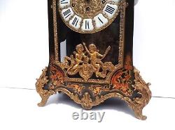 Handsome Hermle Boulle Mantel Clock Westminster chime