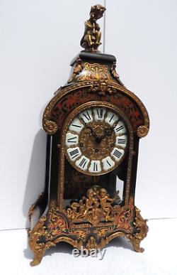 Handsome Hermle Boulle Mantel Clock Westminster chime