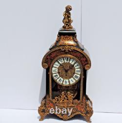 Handsome Hermle Boulle Mantel Clock Westminster chime