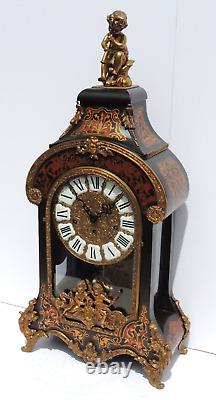 Handsome Hermle Boulle Mantel Clock Westminster chime