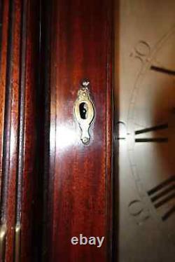 Impressive London James Rawlins Longcase Grandfather Antique Clock Cuban Flame