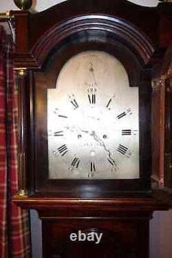 Impressive London James Rawlins Longcase Grandfather Antique Clock Cuban Flame