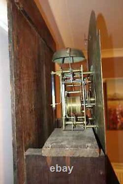 Impressive London James Rawlins Longcase Grandfather Antique Clock Cuban Flame