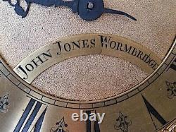 JOHN JONES WORMBRIDGE 30 hr rack striking LONGCASE GRANDFATHER CLOCK DIAL+move