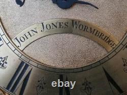 JOHN JONES WORMBRIDGE 30 hr rack striking LONGCASE GRANDFATHER CLOCK DIAL+move