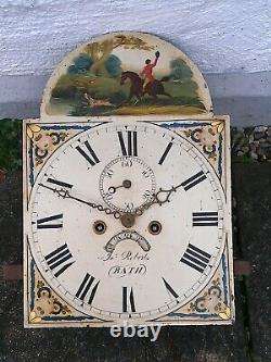 JOHN ROBERTS BATH 30hr LONGCASE GRANDFATHER CLOCK DIAL+move 12X17