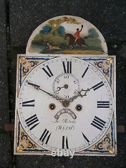 JOHN ROBERTS BATH 30hr LONGCASE GRANDFATHER CLOCK DIAL+move 12X17