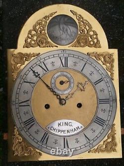 KING OF CHIPPENHAM 12x17 LONGCASE GRANDFATHER CLOCK DIAL+m