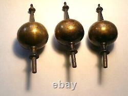 LONGCASE GRANDFATHER CLOCK cast brass FINIALS X3