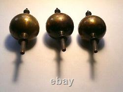 LONGCASE GRANDFATHER CLOCK cast brass FINIALS X3